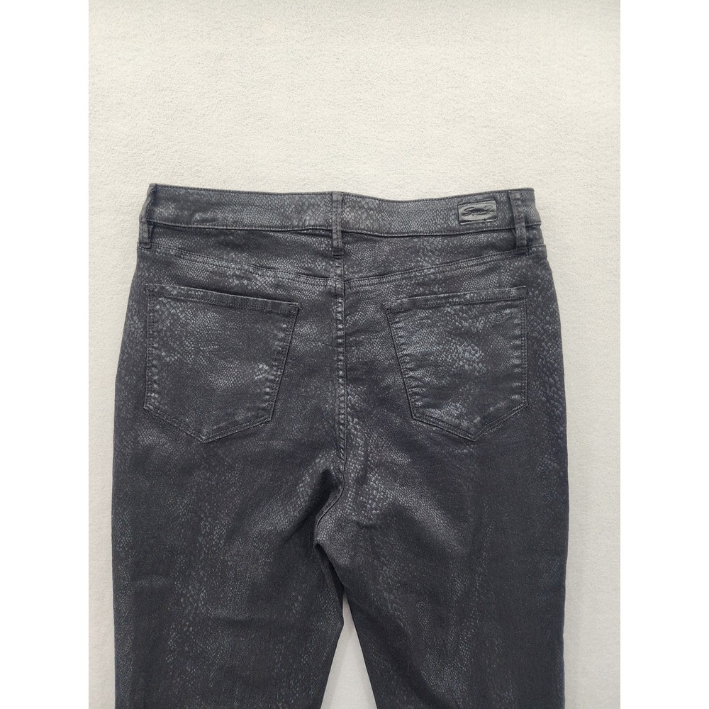 Seven7 Ultra High Rise Skinny Jeans Black Snakeskin Animal Print Pants Size 10 - Picture 7 of 15